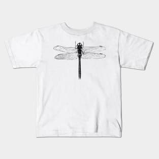 Dragonfly | Vintage Dragonfly | Black and White | Kids T-Shirt